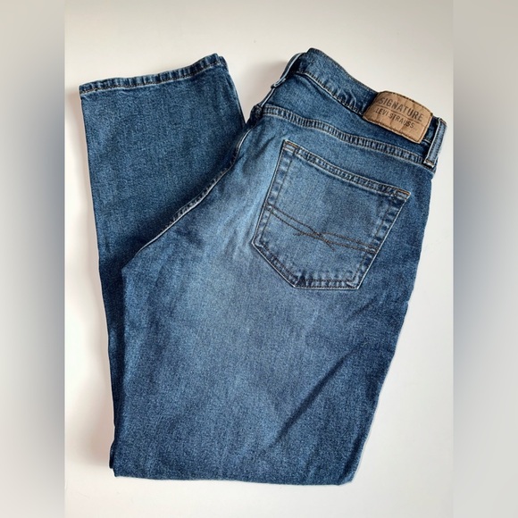 Men’s Levi Strauss Signature Athletic Jeans Blue Denim Size ~34 - Picture 1 of 6